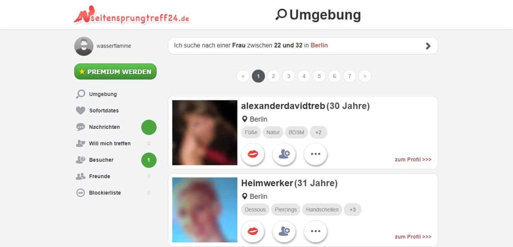 SeitensprungTreff24.de - Mitgliederbereich