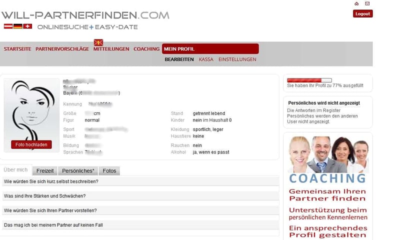 Profil Will-PartnerFinden.com Abzocke
