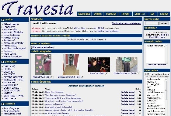 Travesta.de - Mitgliederbereich