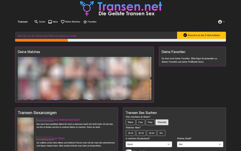 Transen.net Mitgliederbereich