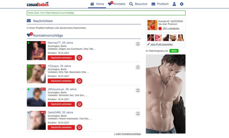 Testbericht - casualbabes.de Mitgliederbereich