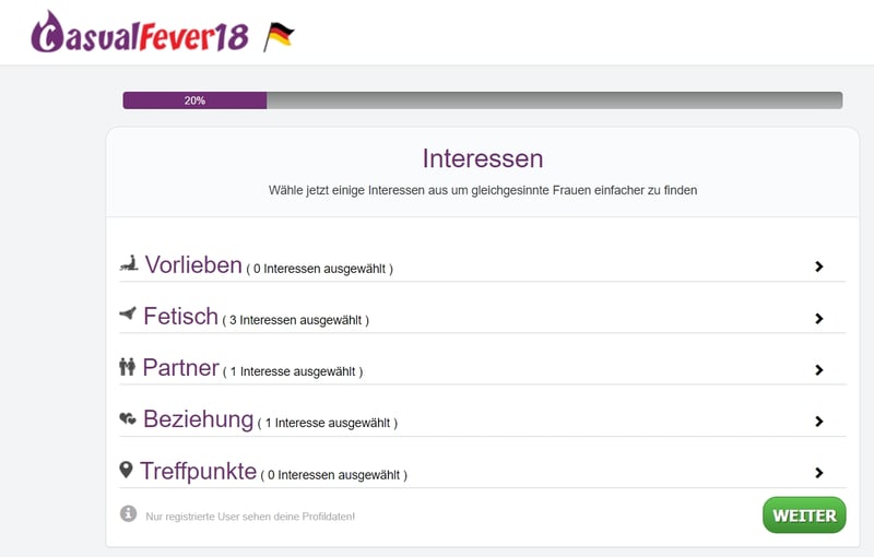 CasualFever18.de - Registrierung 1