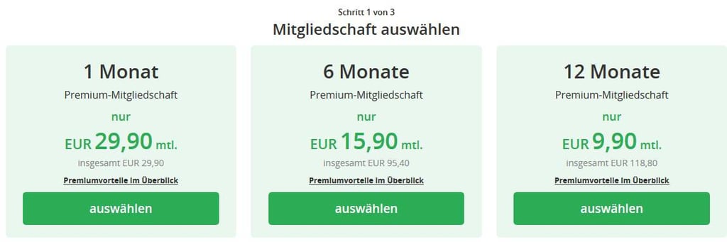 Die Preise auf Single-emsland.de