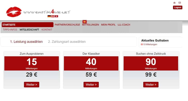 Testbericht - Erotik4Me.net Kosten
