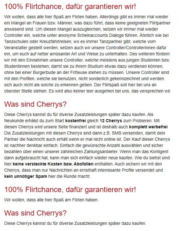 Testbericht - Cherryflirt.de Hinweis Controller