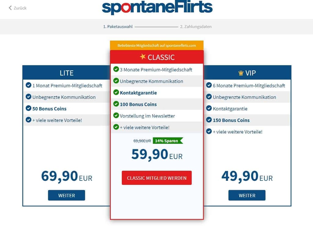 spontaneflirts.com - Kosten