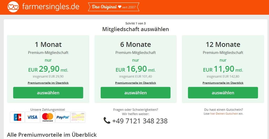 farmersingles.de - Kosten