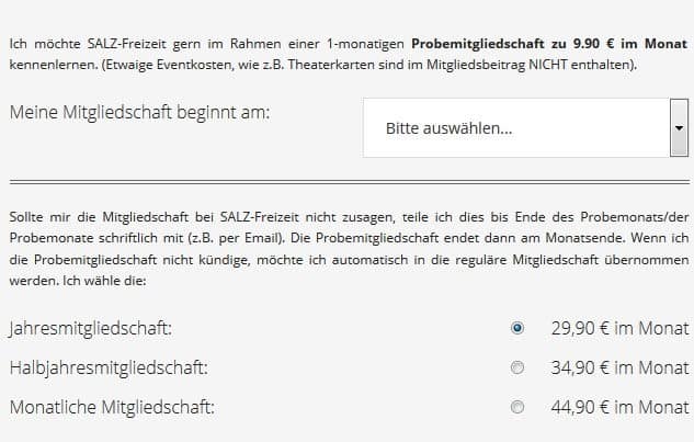 SALZ-FREIZEIT - Preise