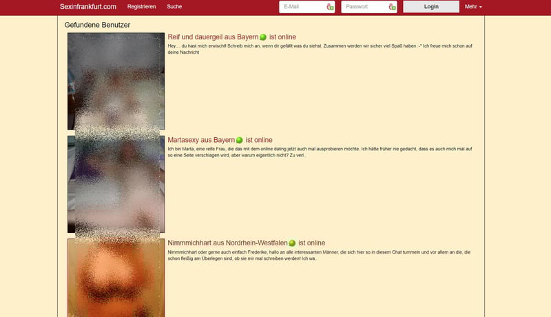 Testbericht - sexinfrankfurt.com Mitgliederbereich