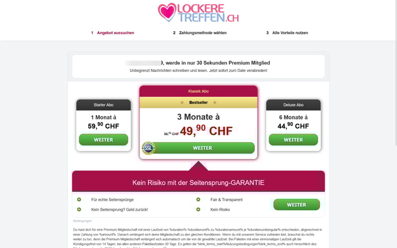 LockereTreffen.ch Kosten