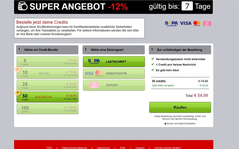 hausfrau.com - Kosten