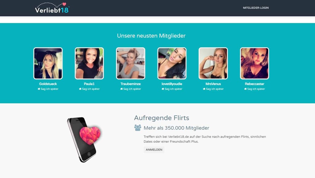 Verliebt18.de - Mitgliederbereich