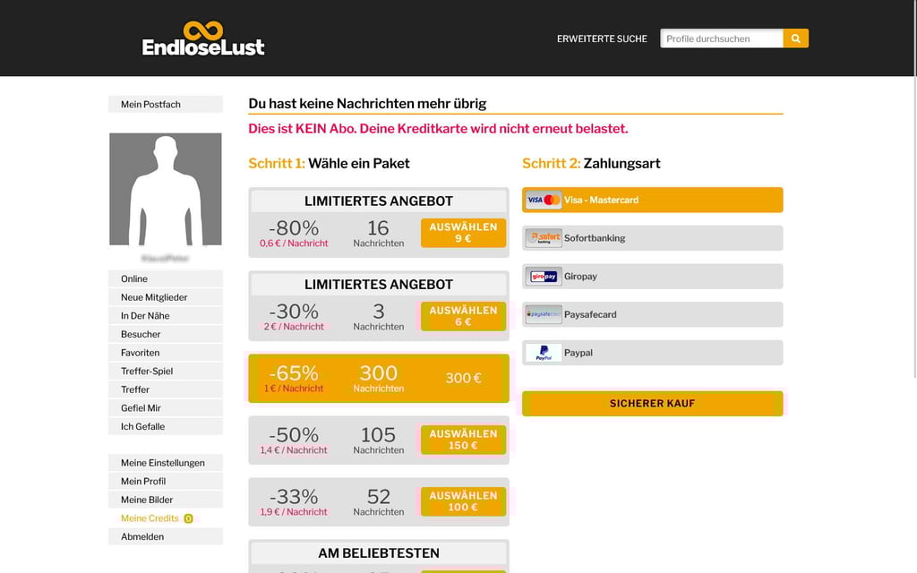 EndloseLust.com Kosten