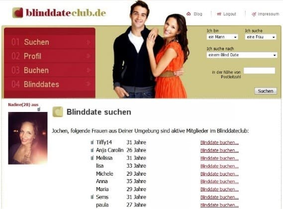 BlinddateClub.de - Mitgliederbereich
