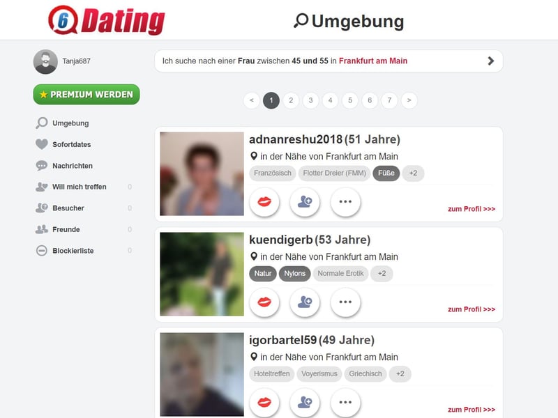 Testbericht - 6-dating.com Mitgliederbereich