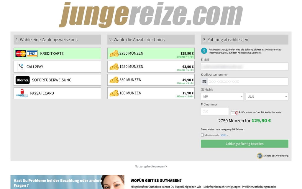 JungeReize.com Kosten