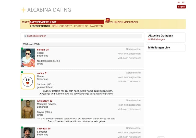 Testbericht - Alcabina.com Mitgliederbereich
