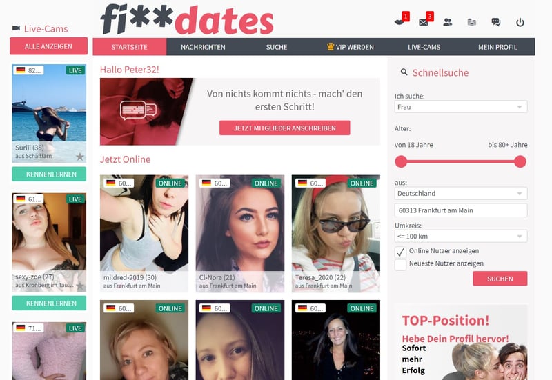 FiDates.com Mitgliederbereich