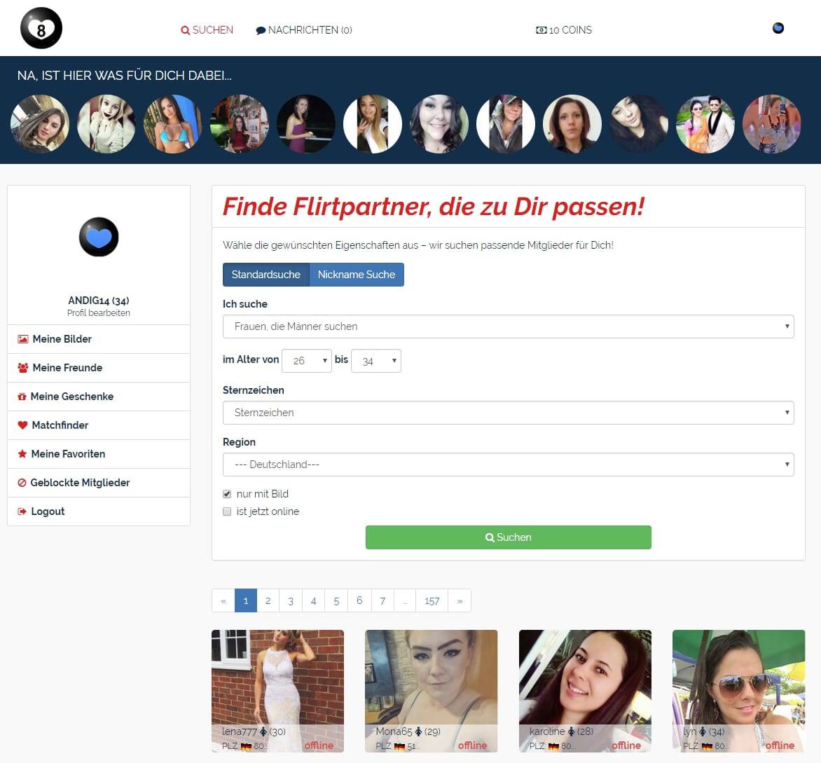 Flirt-Casino.com Mitgliederbereich